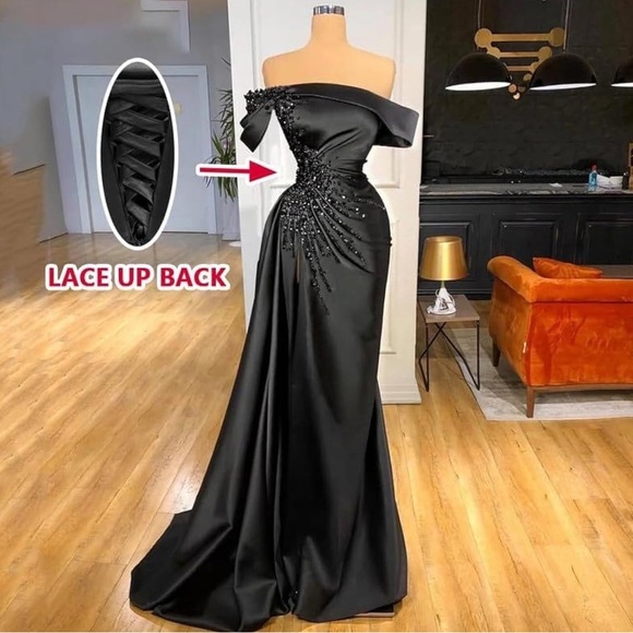 Stunning One Shoulder Gold Dress - Picture 4 of 10